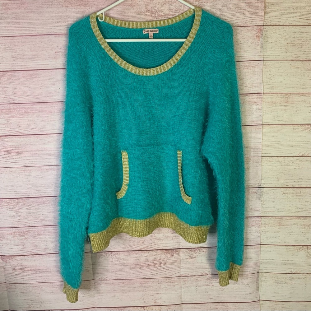 Juicy Couture Cozy Fuzzy Long Sleeve Sweater Size Large